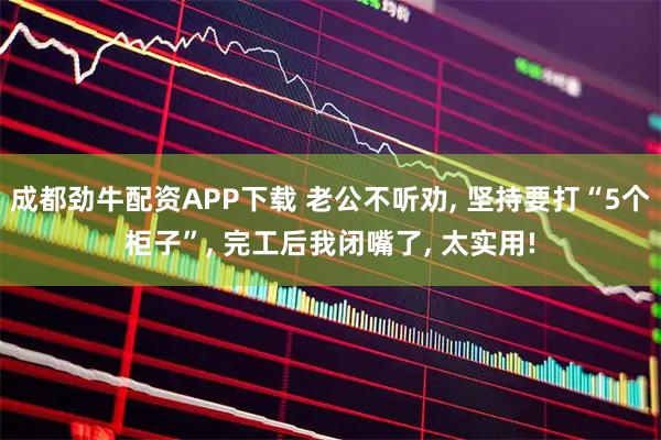 成都劲牛配资APP下载 老公不听劝, 坚持要打“5个柜子”, 完工后我闭嘴了, 太实用!