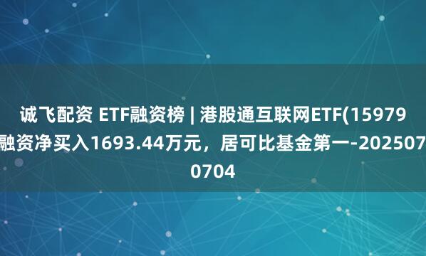 诚飞配资 ETF融资榜 | 港股通互联网ETF(159792)融资净买入1693.44万元，居可比基金第一-20250704