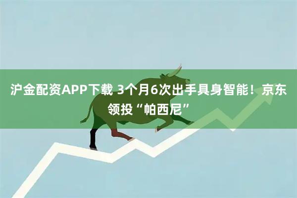 沪金配资APP下载 3个月6次出手具身智能！京东领投“帕西尼”