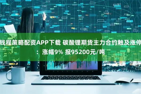 钱程策略配资APP下载 碳酸锂期货主力合约触及涨停:涨幅9% 报95200元/吨